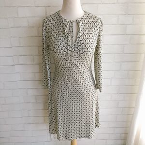 Mango Suit Cream & Black tie front dress